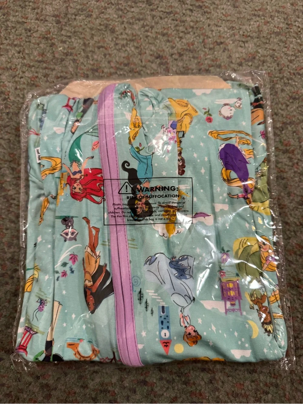 Little Sleepies Disney princess dreams zippy size 12-18 months nwt